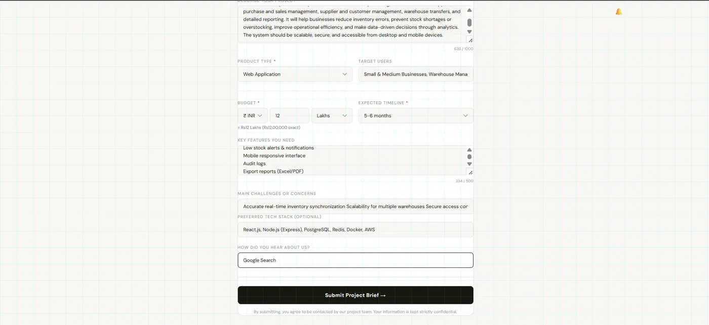 Client intake portal form
