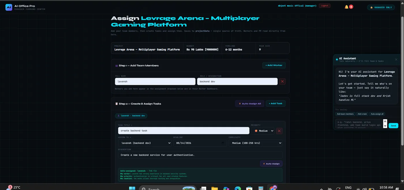 AI task assignment with reasoning